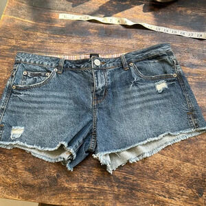 Ripcurl size 13 denim micro shorts beach brand cut offs distressed